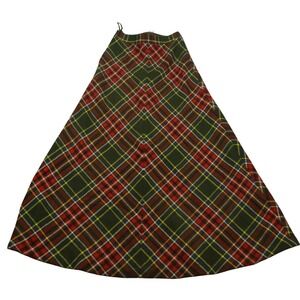 vintage Skirt size 4 Wool Plaid Tartan Maxi retro Academia egirl bold Scottish